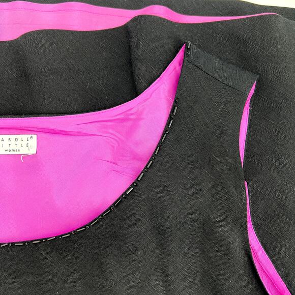 Vintage Carole Little Black Fuchsia Shell and Sheer Fuchsia ¾ Sleeve Jacket XL - Picture 10 of 14